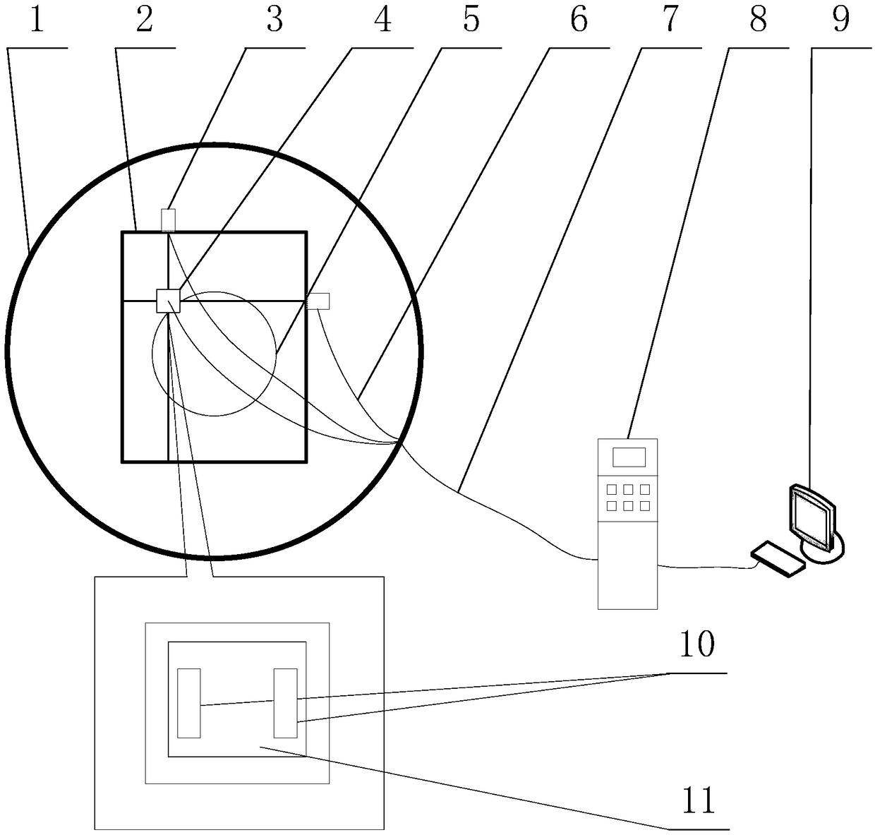 Solar simulator irradiation uniformity detection device in spatial environment