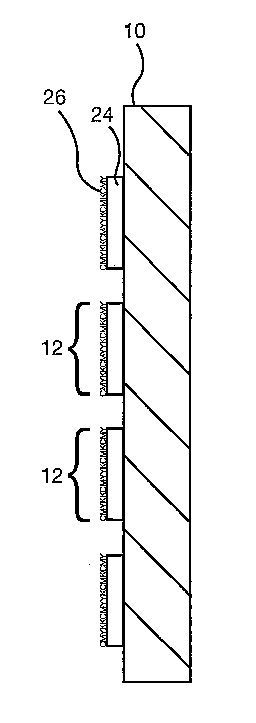 Inkjet printing partially imaged panels with superimposed layers