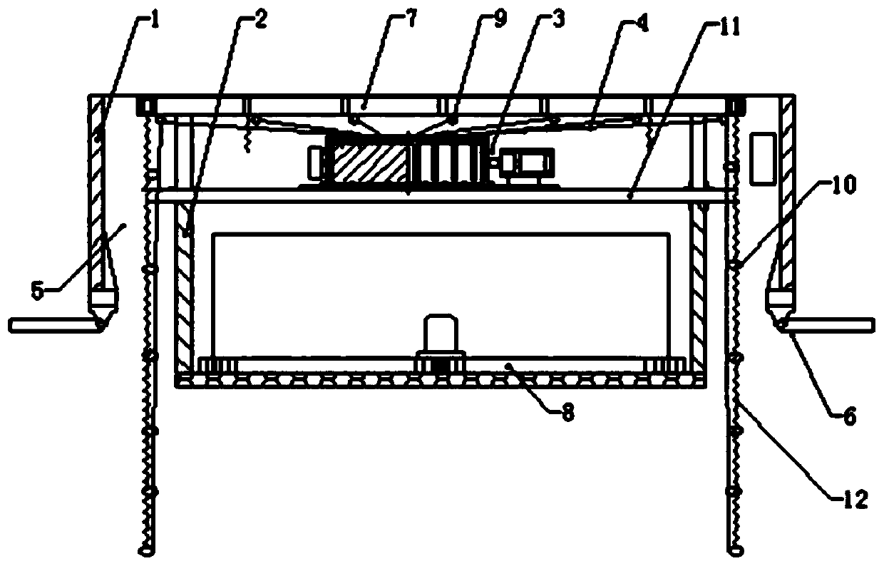 A fully automatic mosquito net with a central coiled rope