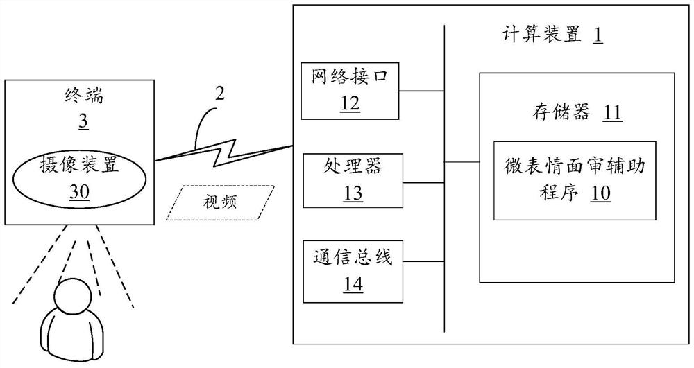 Auxiliary method, device and storage medium for micro-expression interview