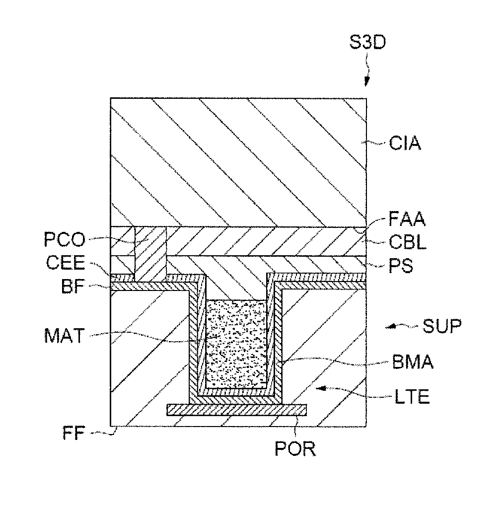 Process for producing at least one through-silicon via with improved heat dissipation, and corresponding three-dimensional integrated structure