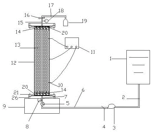 One-dimensional simulation device for migration and transformation of solutes in underground water under high water pressure action