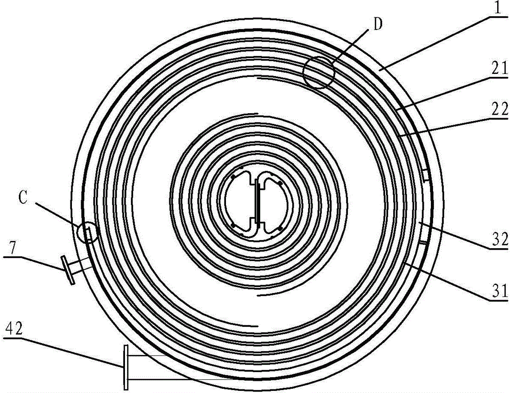 Spiral plate type vinyl chloride synthetic converter