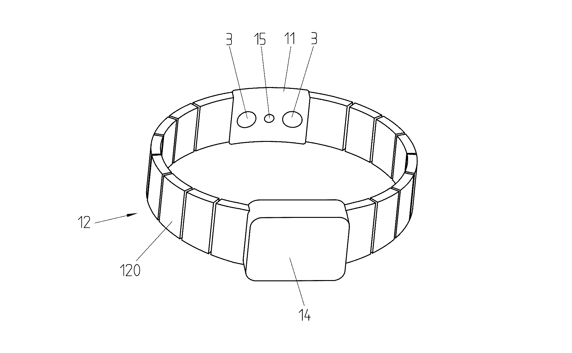 Biometric sensor for detection of wrist blood vessels in a wrist strap