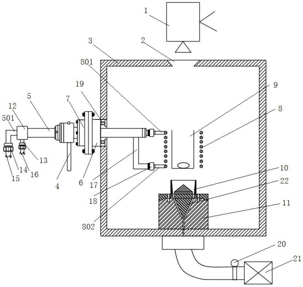 Forming device and preparation method of amorphous alloy near-net-shape casting