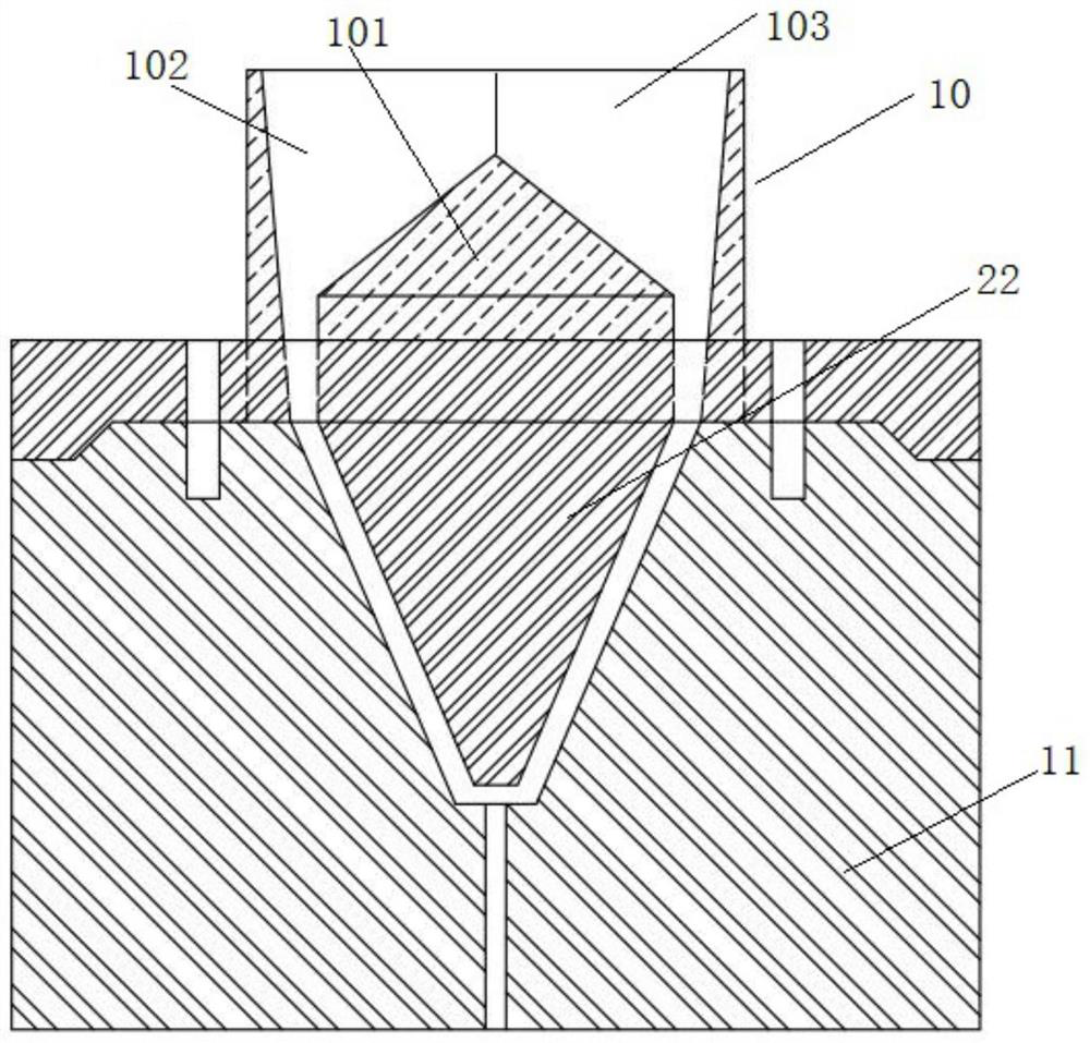 Forming device and preparation method of amorphous alloy near-net-shape casting