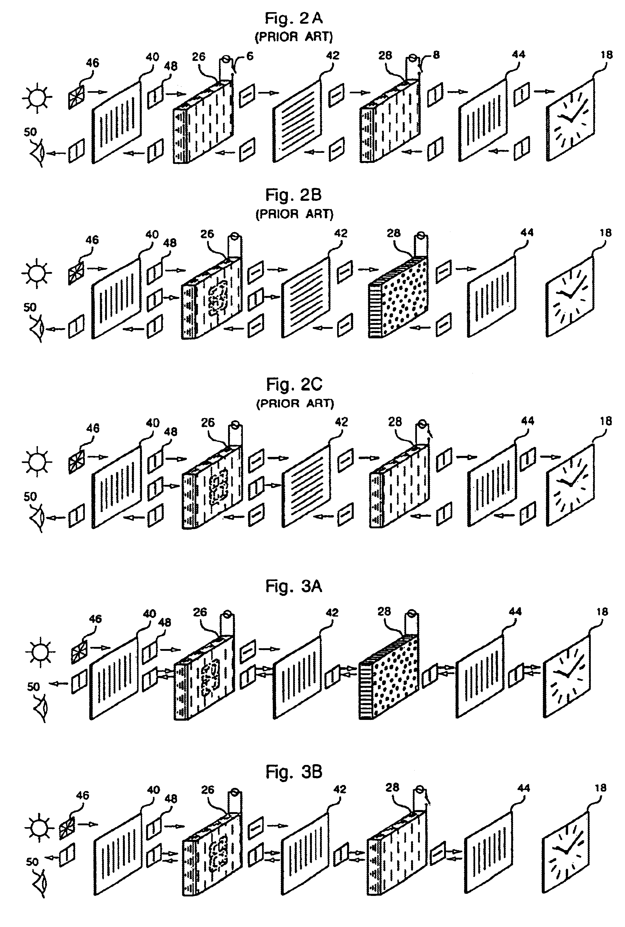 Display assembly with contrast inversion including two superposed display devices