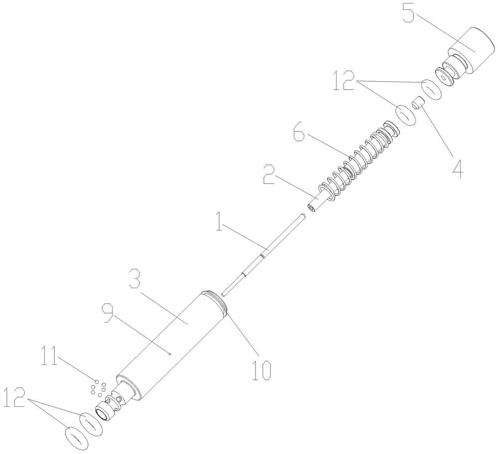 Buried cylinder needle applied to in-mold burying of screw