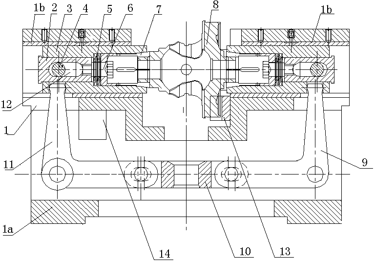 Differential case vehicle inner spherical surface two-side pressing clamp