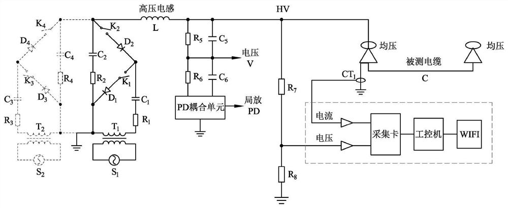 Power supply circuit for cable comprehensive test