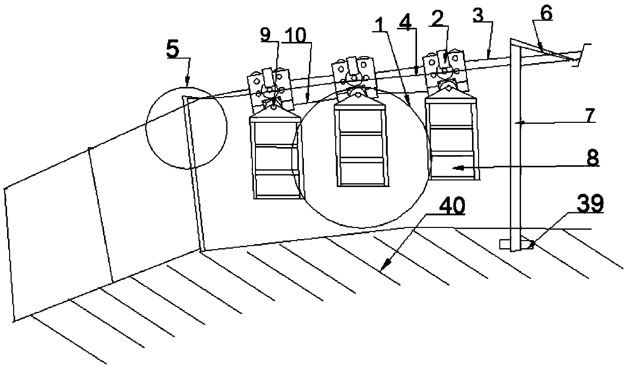 Suspended rail train suitable for running in mountains and scenic areas