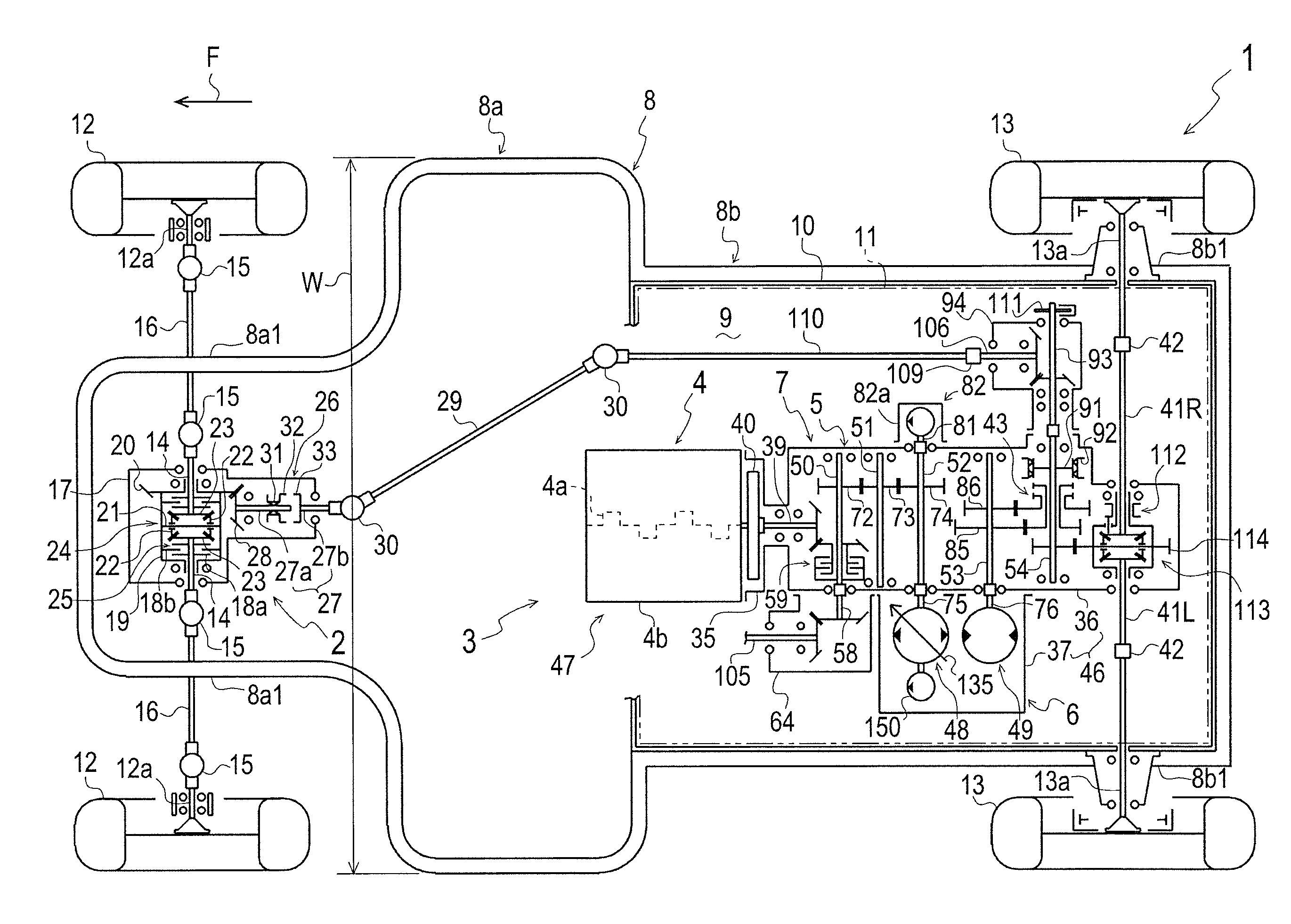 Transaxle and working vehicle equipped with the transaxle