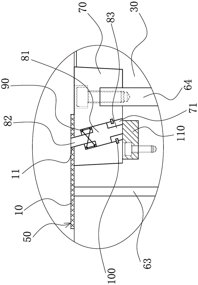 An injection mold for processing products with oblique holes