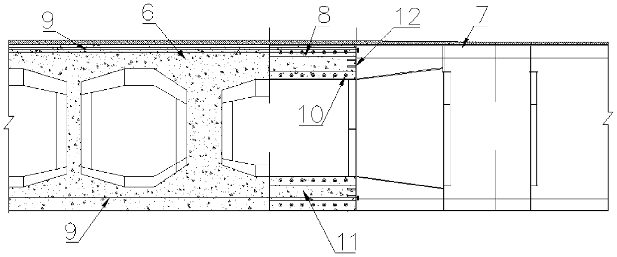 Construction method of steel-concrete combined section of long-span cable-stayed bridge