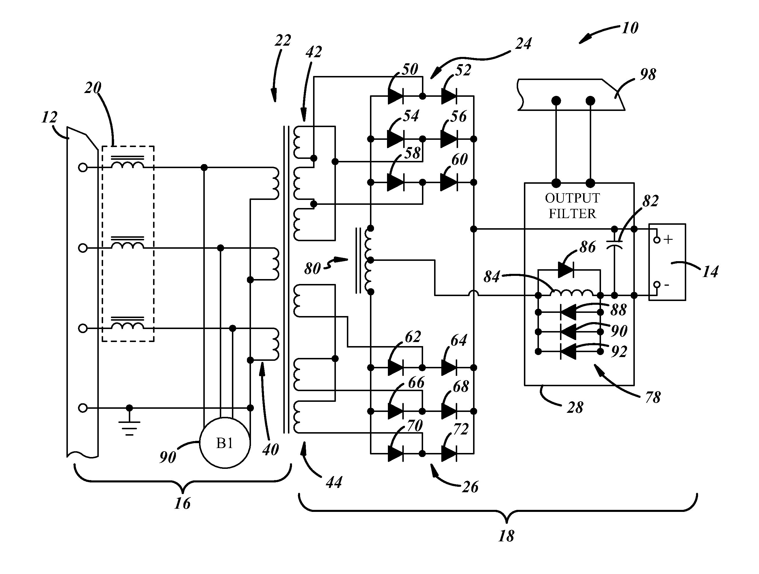 Aircraft power supply and method of operating the same