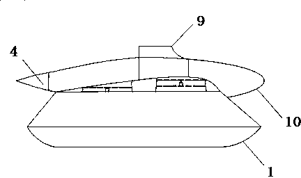 Amphibious unmanned surface boat provided with double bodies on inclined sides