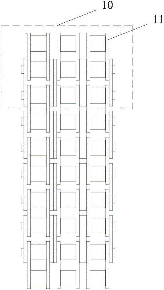 Auxiliary device for tension test of three rows of roller chains