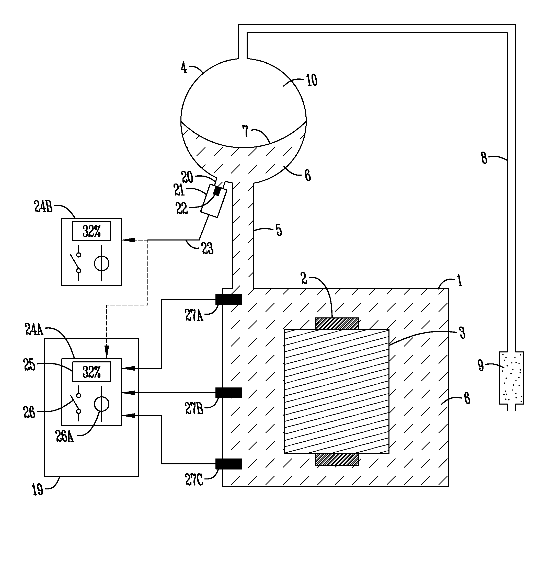 System for monitoring oil level and detecting leaks in power transformers, reactors, current and potential transformers, high voltage bushings and the like