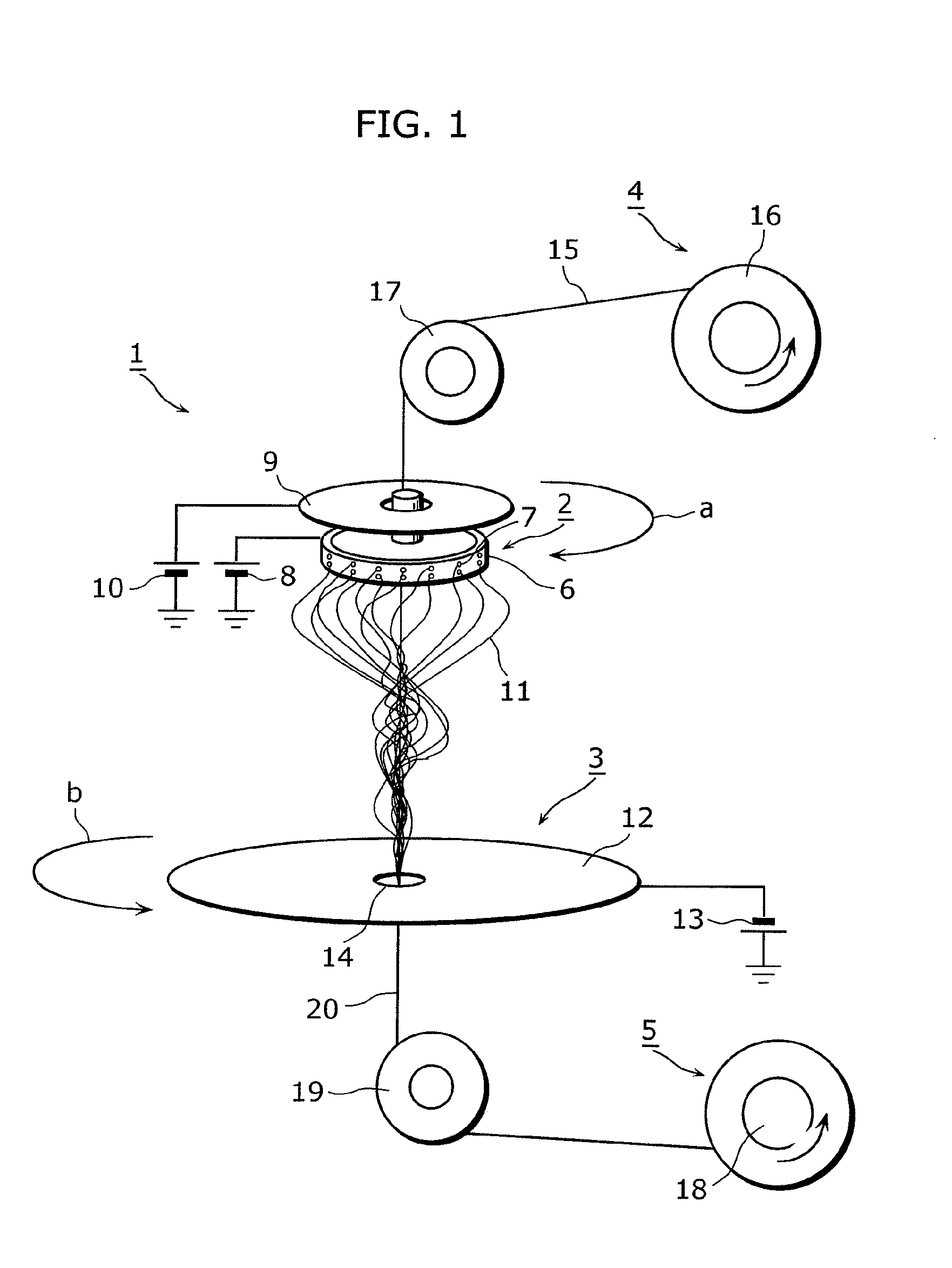 Nanofiber spinning method and device