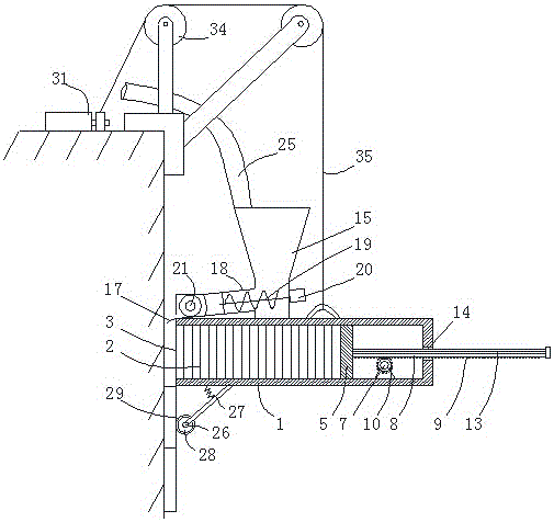 Building external wall surface brick paving machine