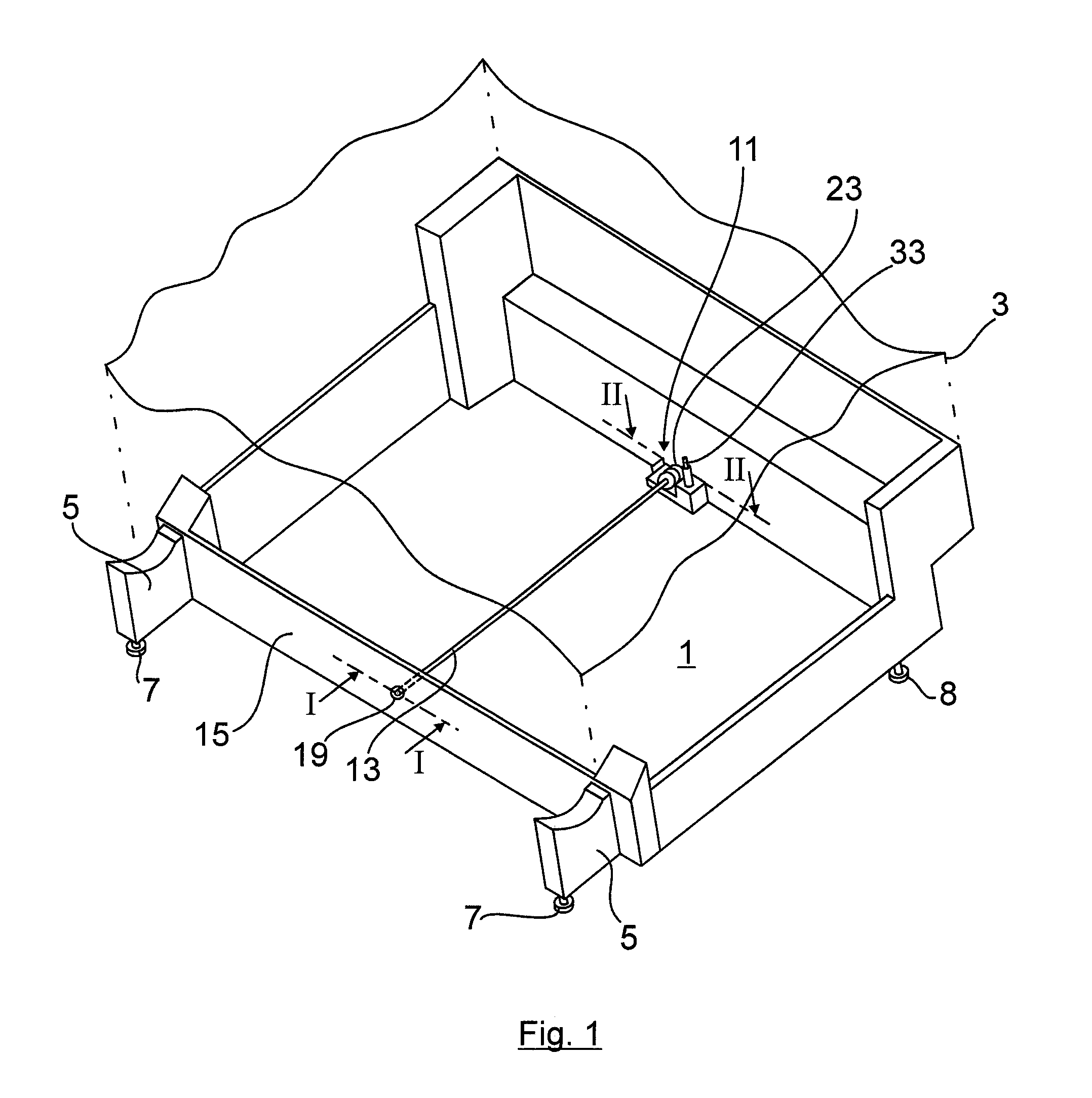 Household appliance having a height-adjusting device for an appliance pedestal