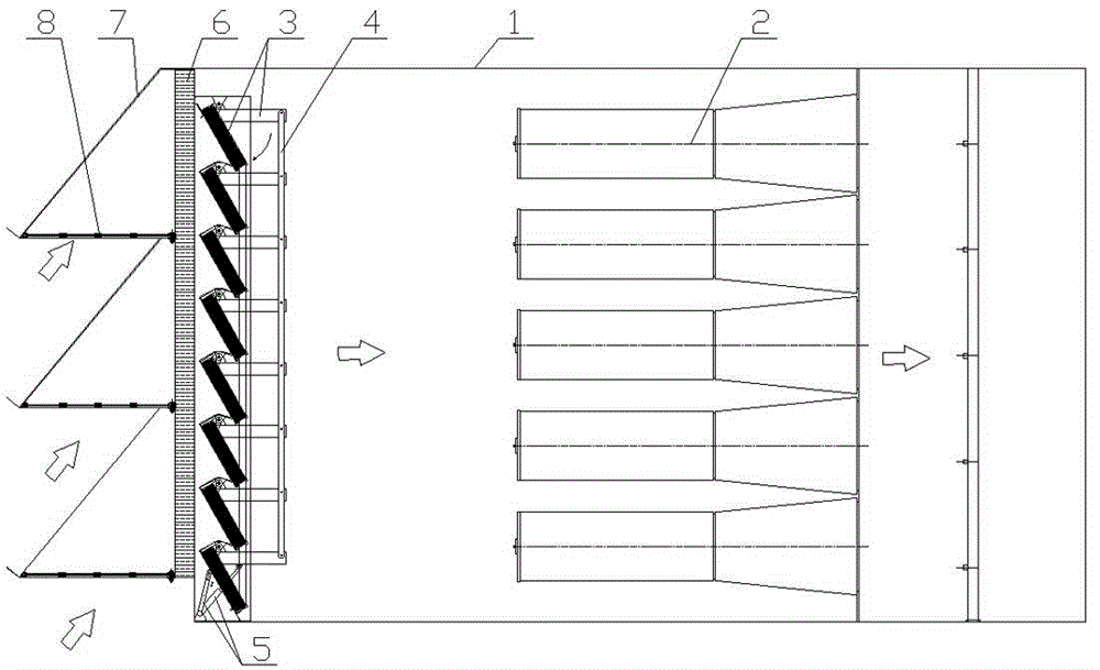 Rotating-vane type coarse filtering apparatus