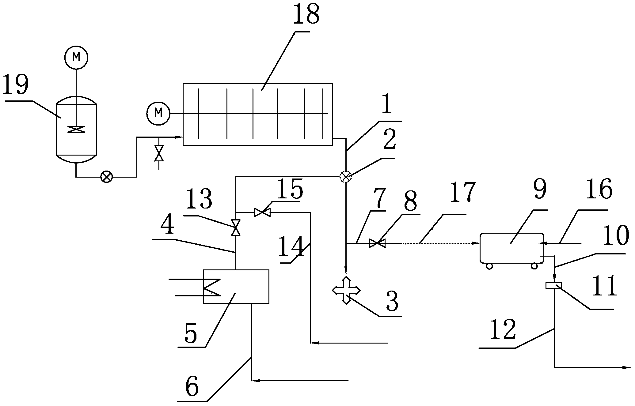 Device and method for cleaning pipelines for cationic polyester melts