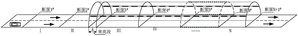 Oncoming vehicle real-time detection-based control device and method for tunnel lighting system