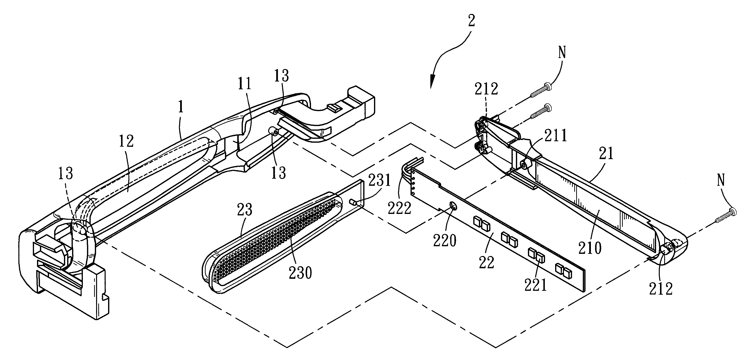 Lighting handle of car