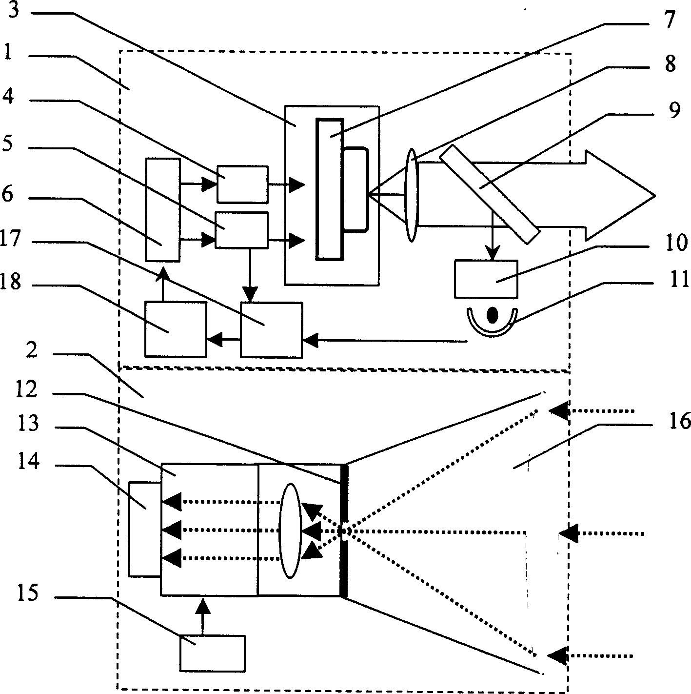 Method and device for sending and receive frquency sweep laser beacon