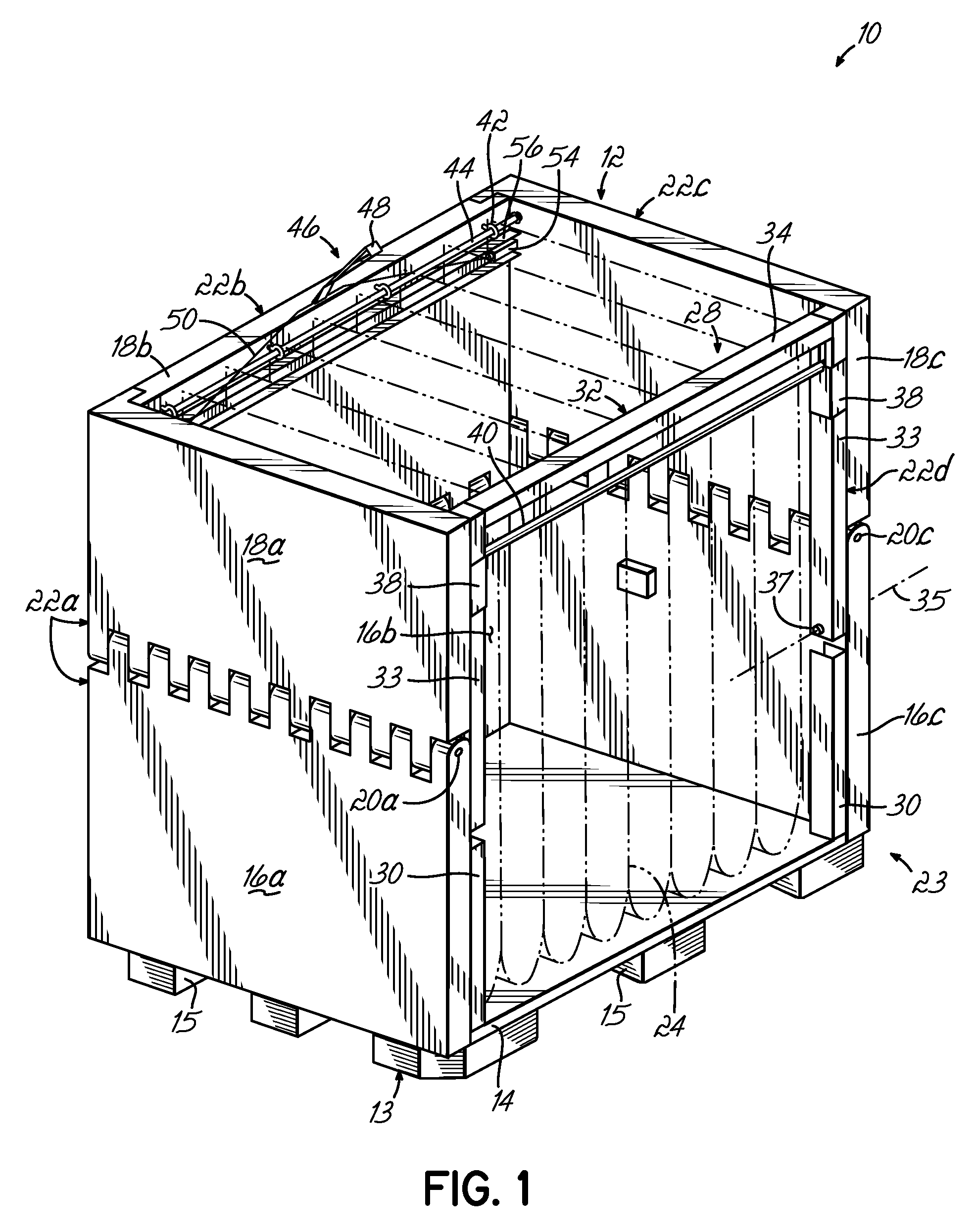 Collapsible Container Having Collapsible Dunnage With Integral Stabilizing Members