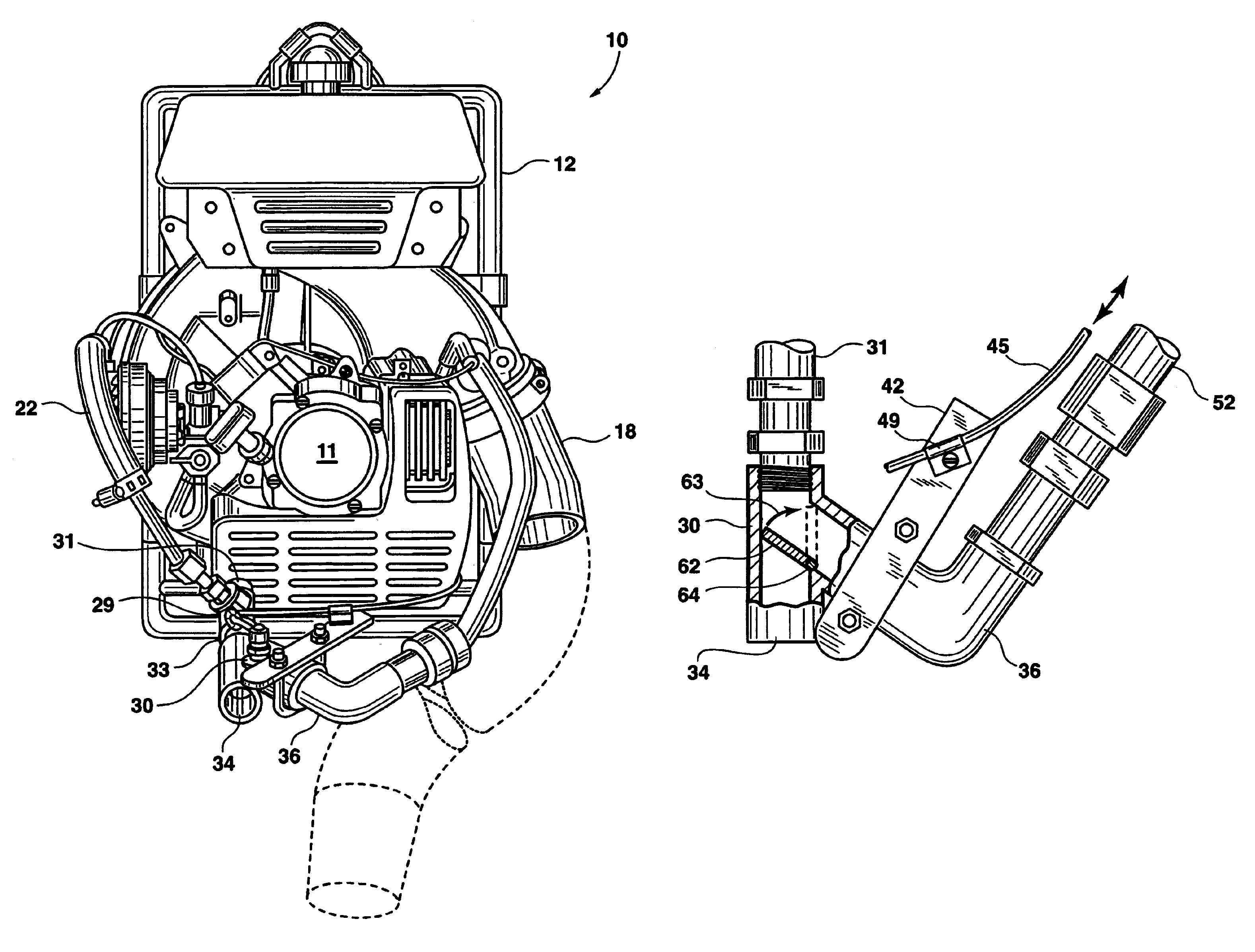 Air blower for extinguishing fires and method for extinguishing fires