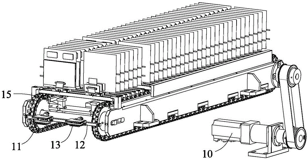 Automatic loading and unloading device for batteries