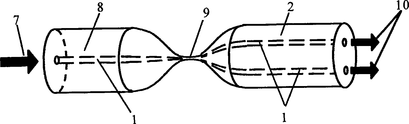 Double core single optical fiber optical tweezers for capturing minute particle and its manufacture method