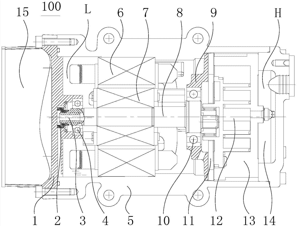 Horizontal vortex compressor