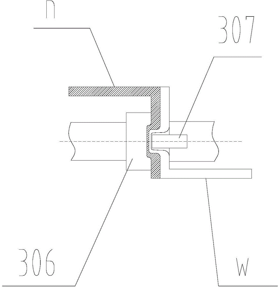 Torsion frame punching-riveting connecting device and punching-riveting forming structure of machining piece of torsion frame punching-riveting connecting device