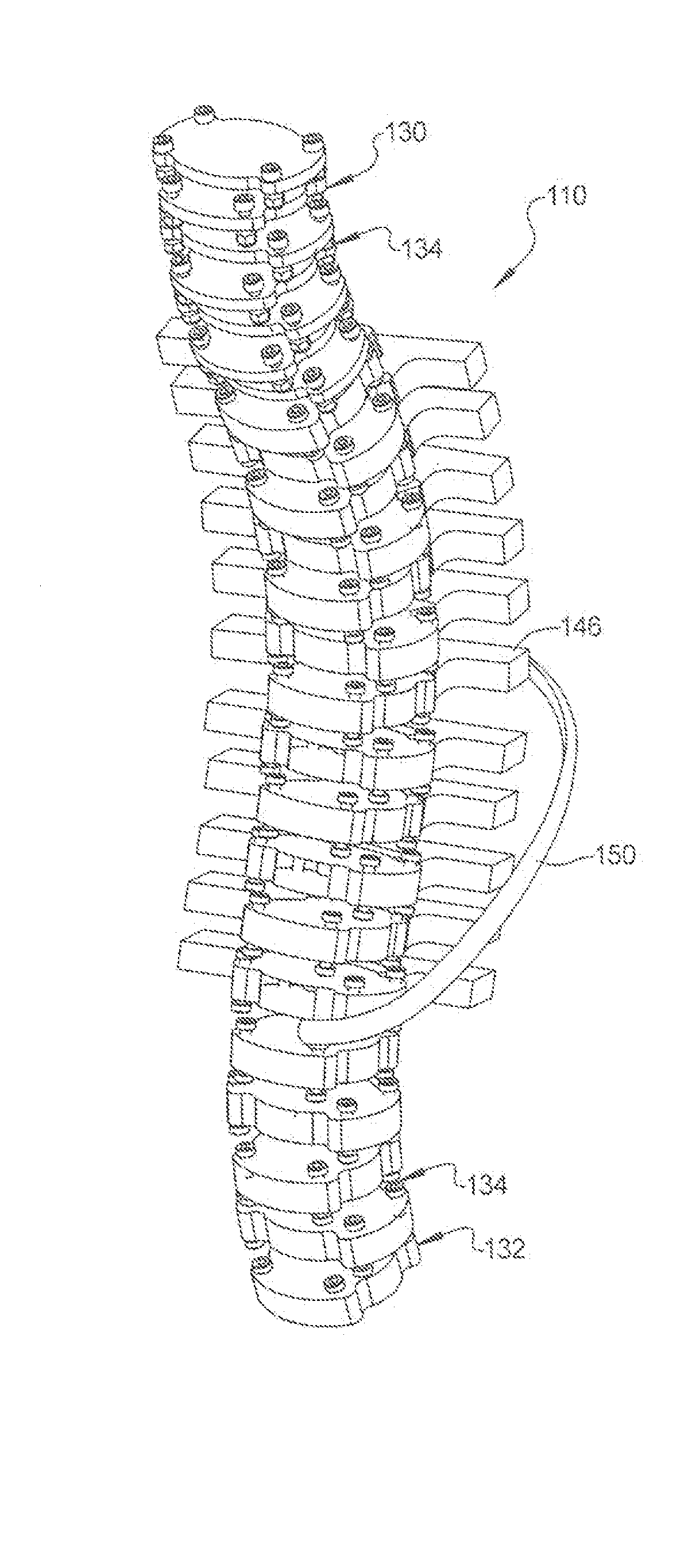 Flexible surrogate spine assembly for crash test dummy