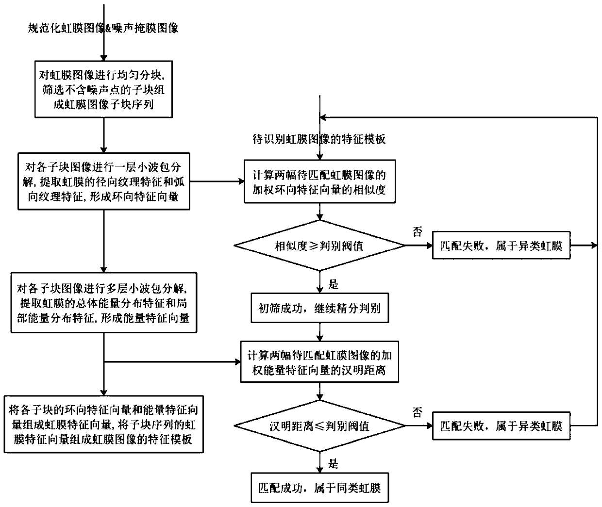 A Method of Iris Feature Extraction and Matching Based on Wavelet Packet Decomposition