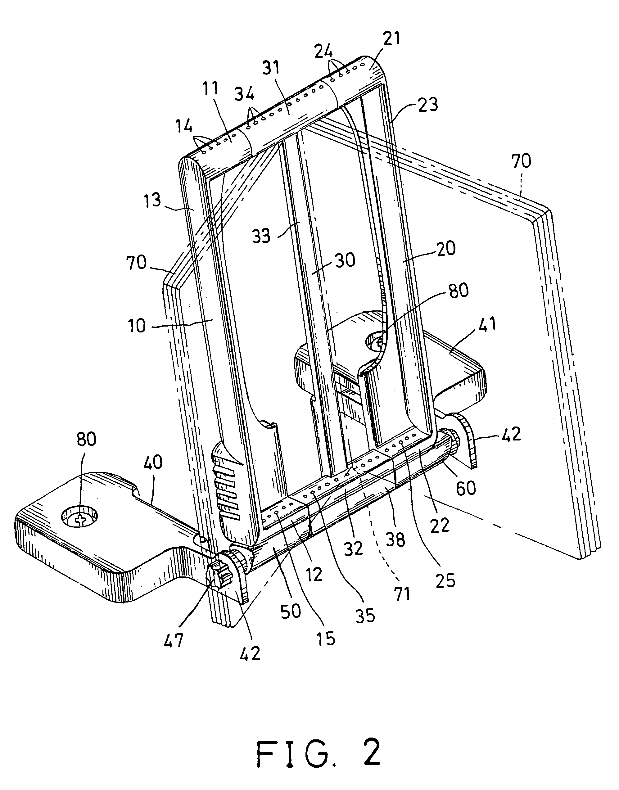 Adjustable book holder assembly