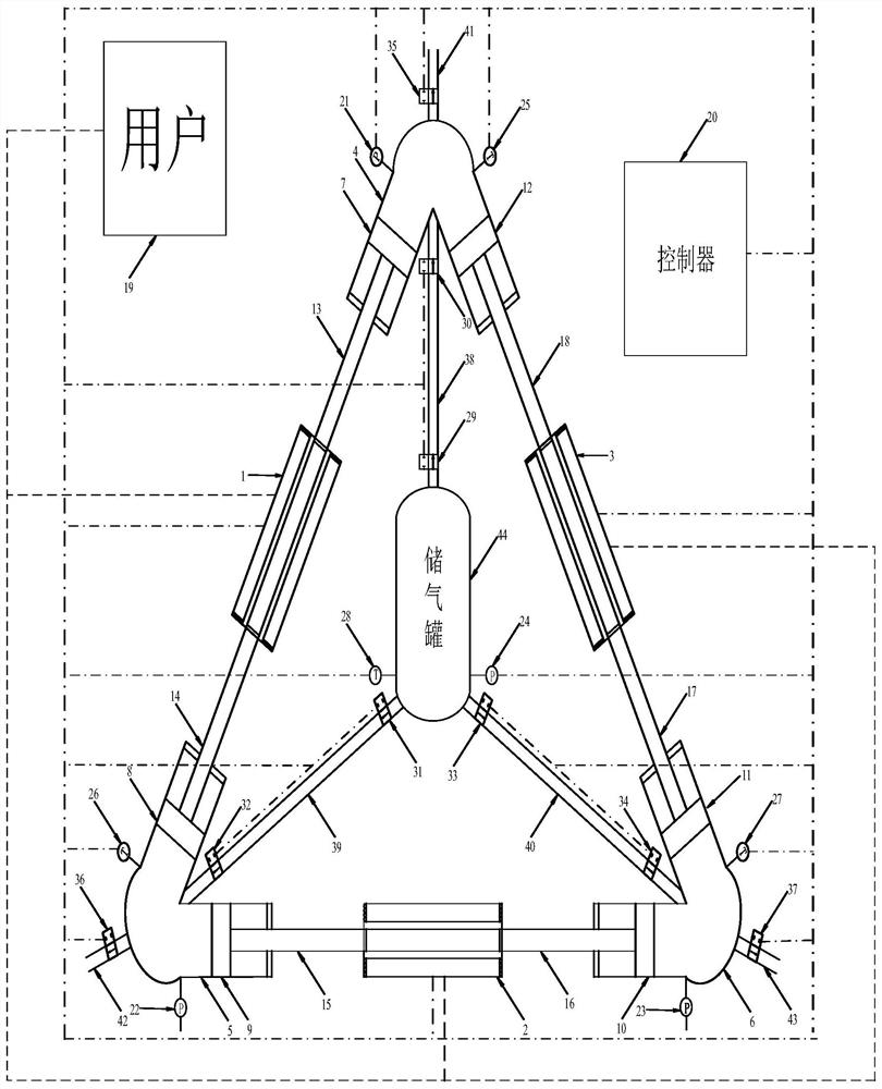 Three-cylinder free piston linear power generation system