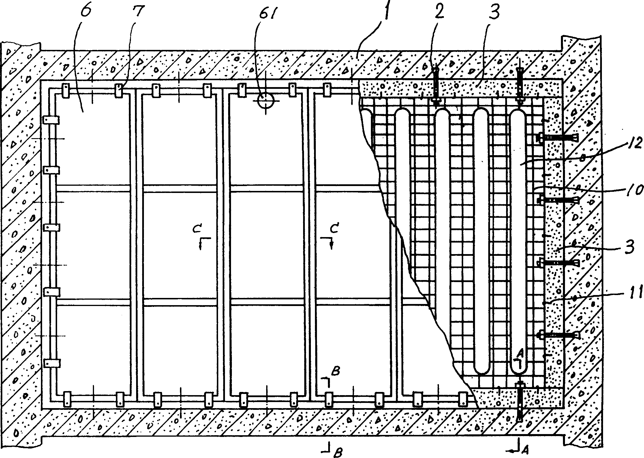 Light weight gypsum wall body field one piece constrction method