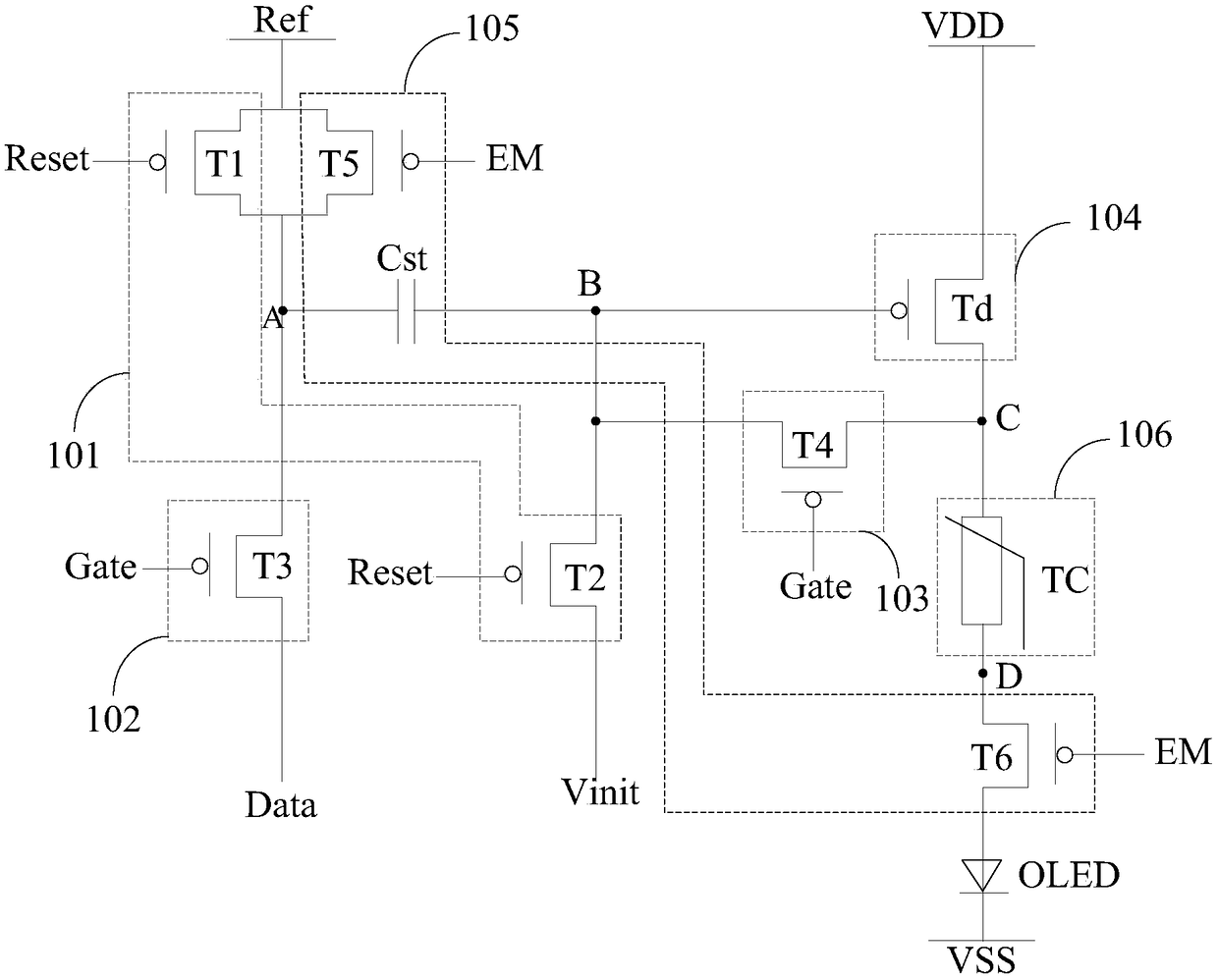 Pixel circuit, driving method therefor, and display panel