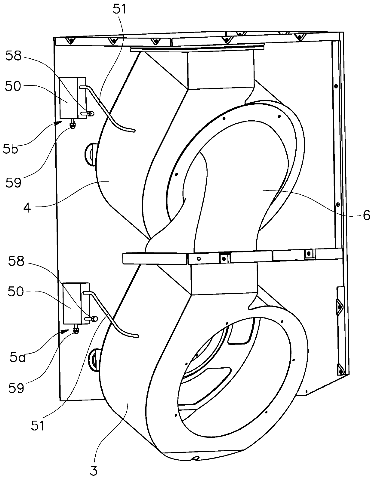 Series-connection dual-fan type range hood and flow control method thereof