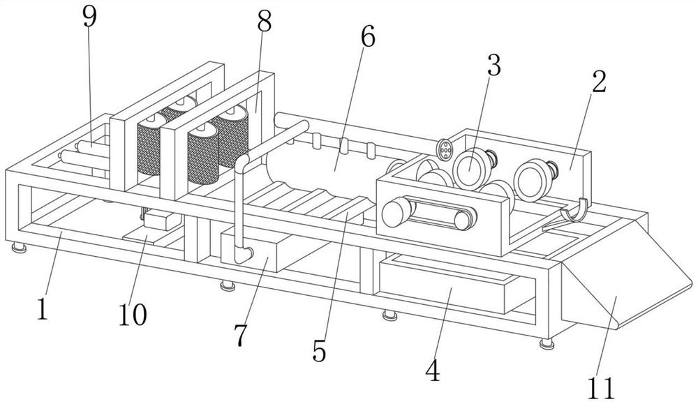 A kind of high-efficiency rust removal equipment for iron rods for hardware processing