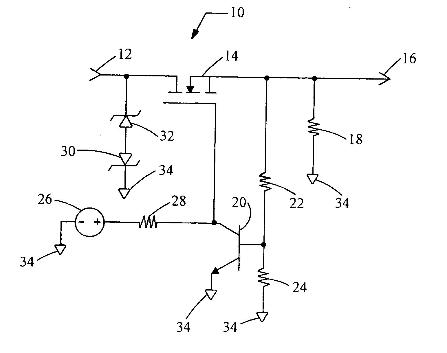 Video protection circuit providing short to battery protection while maintaining termination impedance