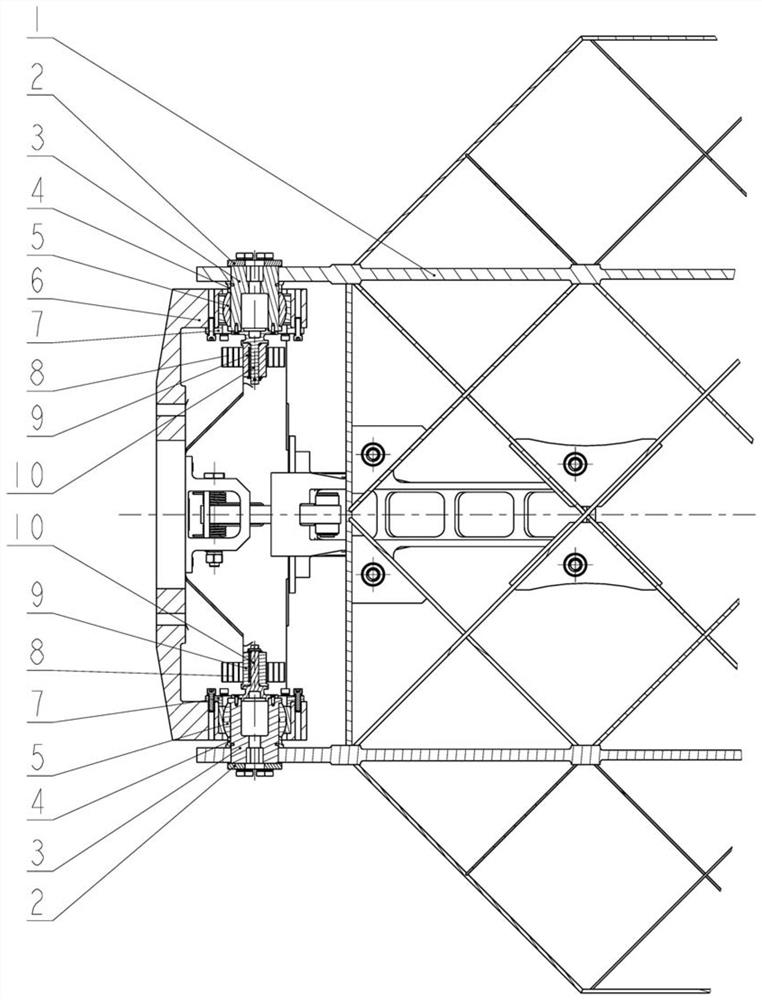 A grid rudder deployment locking mechanism for space transport