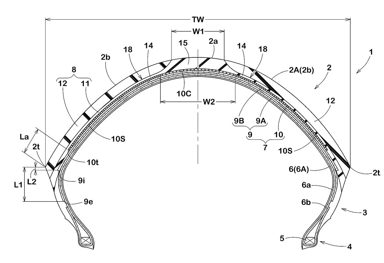 Pneumatic tire for a motorcycle