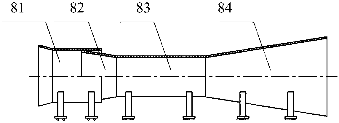 Flat diffuser for engine test platform