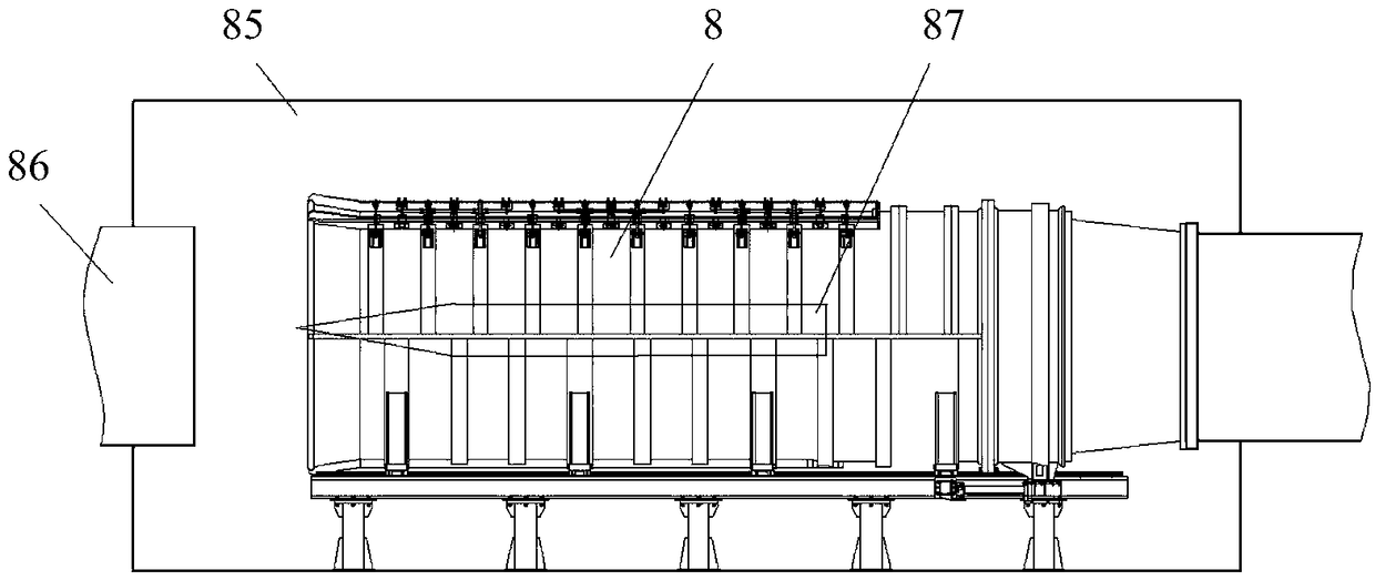 Flat diffuser for engine test platform