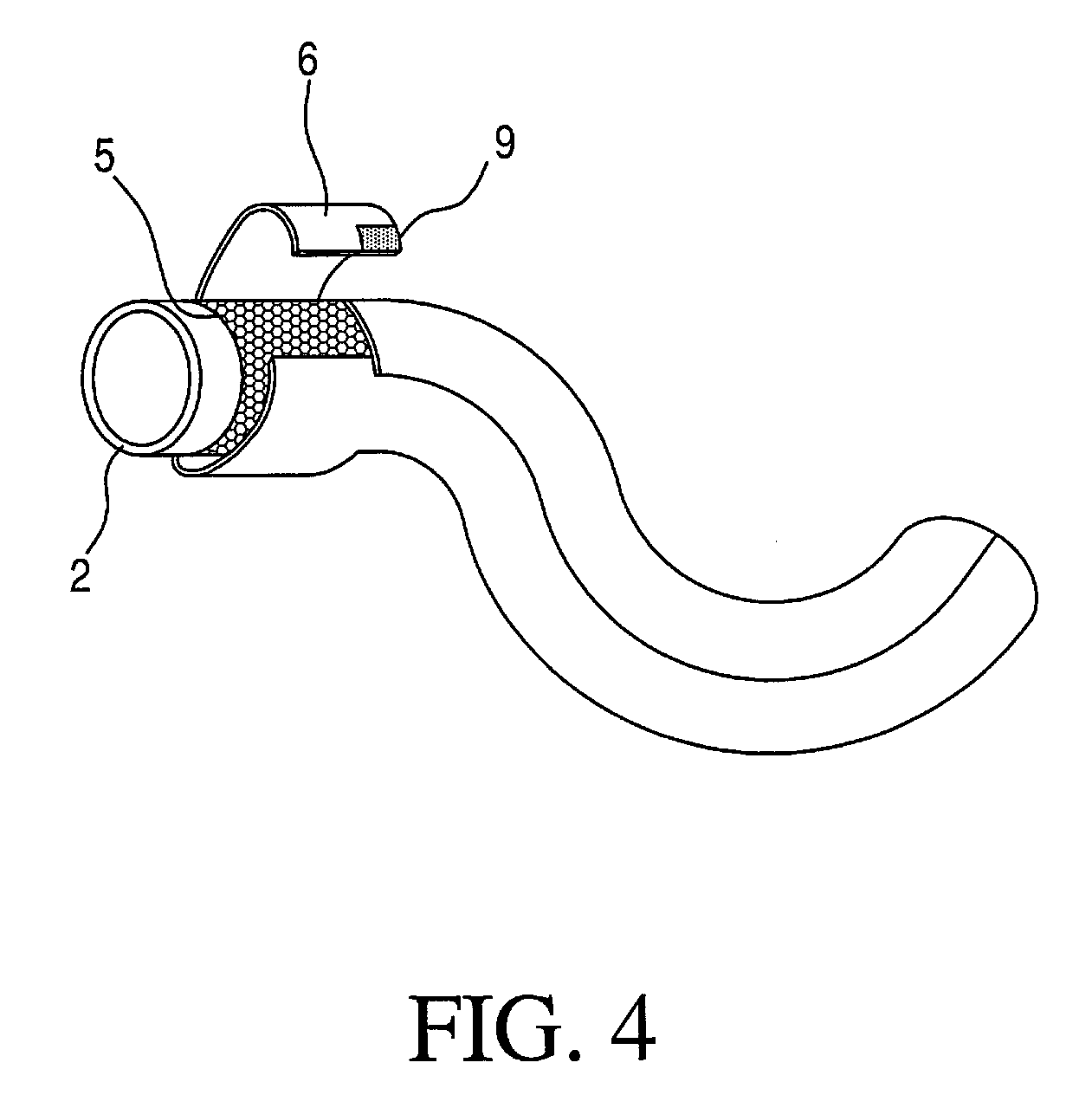 Flexible hose for high pressures and temperatures including a charge-air hose and a cooling-water hose